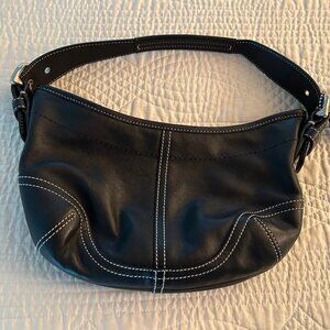 Black leather Coach purse